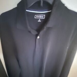 Club Room Men's Black Polo with Contrast Neck Trim